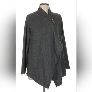 Bobeau open front sweater, with closure button near neck, Size M